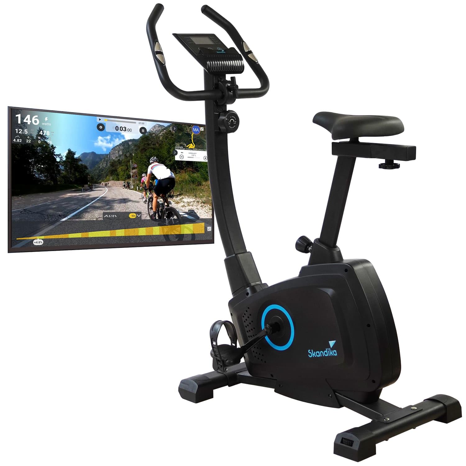 Skandika Heimtrainer Fahrrad Bragi/Cykling P6-H | Fitnessgeräte für zuhause, Fahrradergometer mit Magnetbremssystem, einstellbare Widerstandsstufen | Indoor Bike, Hometrainer, Fitness, Sport