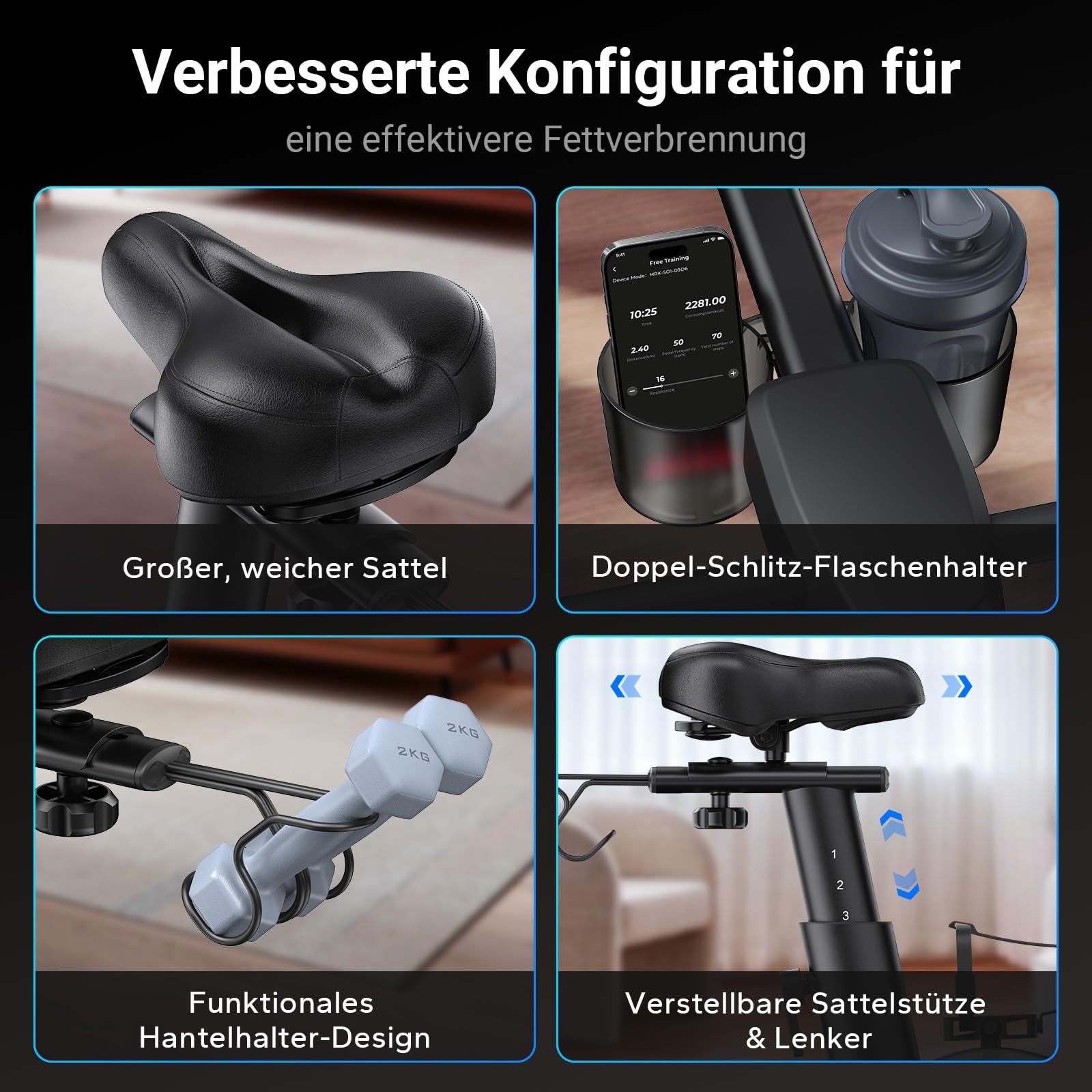 MERACH Heimtrainer Fahrrad mit Magnetischem Widerstand, Hometrainer Fahrrad, Spinning Bike Indoor